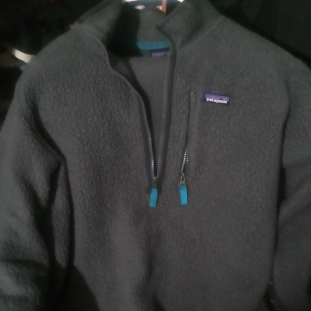 Patagonia Retro Pile Gray  1/4 Zip Fleece Pullover XXL EUC